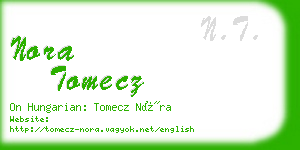 nora tomecz business card